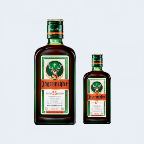 <h4>Jagermeister Liqueur</h4>
                            <div class='border-bottom my-3'></div>                     
                            <table id='alt-table' cellpadding='3' cellspacing='1' border='1' align='center' width='80%'>
                                                    <thead id='head-dark'><tr><th>Quantity</th><th>Price/Unit</th></tr></thead>
                                                    <tr><td>375ml</td><td>₹1700</td></tr>
                                                    <tr><td>750ml</td><td>₹3140</td></tr>
                                                </table>
                                                <b class='text-start'>Description :</b>
                                            <p class='text-justify mt-2'>Jägermeister is a German bitter-sweet liqueur made from 56 varieties of herbs, fruits and spices, macerated in spirit for up to six weeks and then matured in oak before blending. Although established in 1878, Jägermeister did not produce this liqueur until 1935.</p>