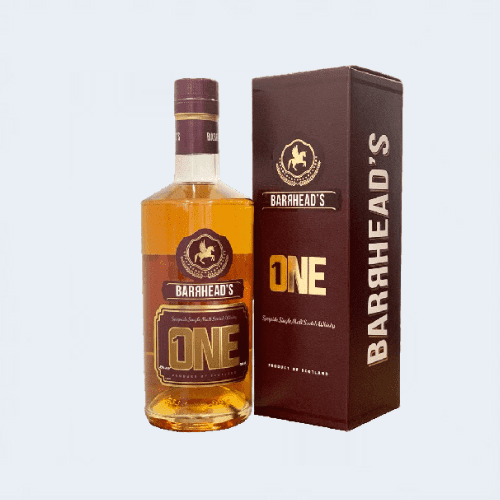 <h4>Barrheads One Single Malt Scotch Whiskey</h4>
                            <div class='border-bottom my-3'></div>                     
                            <table id='alt-table' cellpadding='3' cellspacing='1' border='1' align='center' width='80%'>
                                                    <thead id='head-dark'><tr><th>Quantity</th><th>Price/Unit</th></tr></thead>
                                                    <tr><td>750ml</td><td>₹4450</td></tr>
                                                </table>
                                                <b class='text-start'>Description :</b>
                                            <p class='text-justify mt-2'>Barrheads One is light, elegant Single Malt Scotch Whisky with refined nuances of vanilla, honey, cinnamon, caramel and café latte on the nose. These aromas are complimented on the palate by flavours of roasted almonds, sun dried raisins, moist banana cake and maple syrup with a smooth and silky mouthfeel.</p>