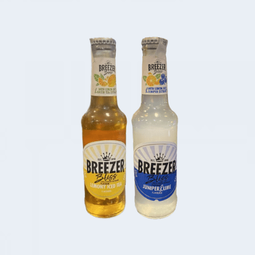 <h4>Breezer Bliss Lemony Tea & Lime Beer</h4>
                            <div class='border-bottom my-3'></div>                     
                            <table id='alt-table' cellpadding='3' cellspacing='1' border='1' align='center' width='80%'>
                                                    <thead id='head-dark'><tr><th>Quantity</th><th>Price/Unit</th></tr></thead>
                                                    <tr><td>250ml</td><td>₹120</td></tr>
                                                </table>
                                                <b class='text-start'>Description :</b>
                                                <p class='text-justify mt-2'>Made with real lemon juice and natural tea extracts, breezer bliss lemony iced tea has a perfect lemony taste with undertones of lemon peel, finished with black tea flavour notes.<br>
                                                    Made with real lemon juice and natural Juniper berry extracts, Breezer Bliss Lemony Iced Tea
                                                    has citrusy spicy notes of Juniper Berry with Fruity Notes of Lemon and Refreshing Hints of Lime</p>