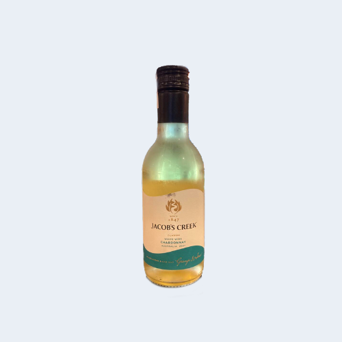 <h4>Jacob's Creek Chardonnay White Wine</h4>
                                            <div class='border-bottom my-3'></div>
                                            <table id='alt-table' cellpadding='3' cellspacing='1' border='1' align='center' width='80%'>
                                            <thead id='head-dark'><tr><th>Quantity</th><th>Price/Unit</th></tr></thead>
                                            <tr><td>187ml</td><td class='price'>₹330</td></tr>
                                        </table>
                                        <b class='text-start'>Description :</b>
                                            <p class='text-justify mt-2'>Jacob's Creek Chardonnay White Wine is an intense mix of citrus and melon, underpinned by toasty notes. The well-rounded and creamy palate showcases vibrant fruit flavours and toasty oak.</p>