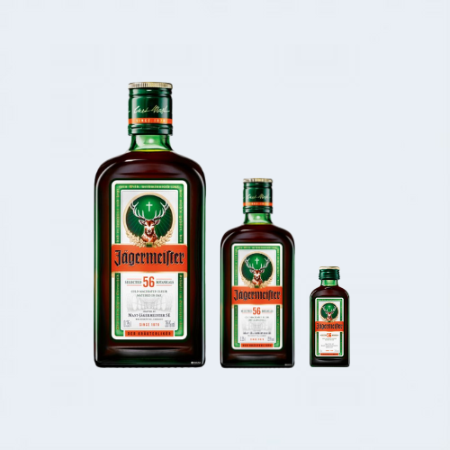 <h4>Jagermeister Liqueur</h4>
                                    <div class='border-bottom my-3'></div>
                                    <table id='alt-table' cellpadding='3' cellspacing='1' border='1' align='center' width='80%'>
                                        <thead id='head-dark'><tr><th>Quantity</th><th>Price/Unit</th></tr></thead>
                                        <tr><td>750ml</td><td class='price'>₹3020</td></tr>
                                        <tr><td>375ml</td><td class='price'>₹1650</td></tr>
                                        <tr><td>50ml</td><td class='price'>₹370</td></tr>
                                    </table>
                                    <b class='text-start'>Description :</b>
                                            <p class='text-justify mt-2'>Jägermeister is a German bitter-sweet liqueur made from 56 varieties of herbs, fruits and spices, macerated in spirit for up to six weeks and then matured in oak before blending. Although established in 1878, Jägermeister did not produce this liqueur until 1935.</p>