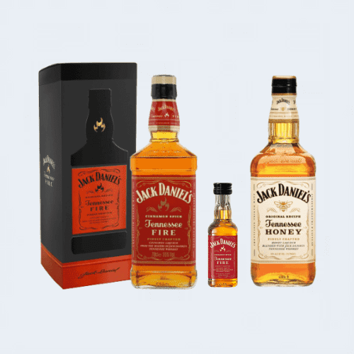 <h4>Jack Daniels Tennesse Fire & Honey</h4>
                                              <div class='border-bottom my-3'></div> 
                                            <table class='mb-3' id='alt-table' cellpadding='3' cellspacing='1' border='1' align='center' width='80%'>
                                                <thead id='head-dark'><tr><th>Quantity</th><th>Price/Unit</th></tr></thead>
                                                <tr><td>750ml</td><td class='price'>₹2720</td></tr>
                                                <tr><td>50ml</td><td class='price'>₹280</td></tr>
                                                <tr><td>750ml</td><td class='price'>₹2720</td></tr>
                                            </table>
                                            <b class='text-start'>Description :</b>
                                            <p class='text-justify mt-2'>Jack Daniel's Tennessee Fire blends warm cinnamon liqueur with the bold character of Jack Daniel's Old No. 7 for a classic spirit with a surprisingly smooth finish.<br>
                                                Jack Daniel's Tennessee Honey is a blend of Jack Daniel's Tennessee Whiskey and a unique honey liqueur of our own making, for a taste that's one-of-a-kind and unmistakably Jack. With hints of honey and a finish that's naturally smooth, Jack Daniel's Tennessee Honey is something special.</p>