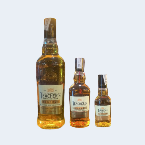 <h4>Teacher's Highland Cream Reserve Blended Scotch Whiskey</h4>
                                              <div class='border-bottom my-3'></div> 
                                            <table class='mb-3' id='alt-table' cellpadding='3' cellspacing='1' border='1' align='center' width='80%'>
                                                <thead id='head-dark'><tr><th>Quantity</th><th>Price/Unit</th></tr></thead>
      
                                                <tr><td>180ml</td><td class='price'>₹510</td></tr>
                                                <tr><td>375ml</td><td class='price'>₹1040</td></tr>
                                                <tr><td>750ml</td><td class='price'>₹2020</td></tr>
                                            </table>
                                            <b class='text-start'>Description :</b>
                                            <p class='text-justify mt-2'>Teacher's Highland Cream Reserve is very smooth, creamy, vanilla, oak and toffee, the peat is there, but very subtle. Even if you're not a fan of peated whisky, you should like this, as the peat is very much in the background, but it cuts through the sweetness very nicely, giving a nice, balanced taste.</p>