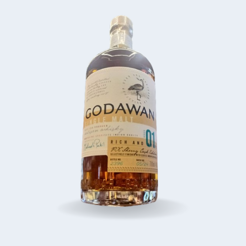 <h4>Godawan Single Malt Whiskey</h4>
                                             <div class='border-bottom my-3'></div> 
                                            <table id='alt-table' cellpadding='3' cellspacing='1' border='1' align='center' width='80%'>
                                                <thead id='head-dark'><tr><th>Quantity</th><th>Price/Unit</th></tr></thead>
                                                <tr><td>700ml</td><td class='price'>₹3980</td></tr>
                                            </table>
                                            <b class='text-start'>Description :</b>
                                            <p class='text-justify mt-2'>Indulge in the rich, smooth taste of Godawan Single Malt Whiskey. Crafted with precision and passion, each sip unveils layers of complexity, from its caramel sweetness to subtle hints of oak and spice. Elevate your moments with the unparalleled sophistication of Godawan.</p>